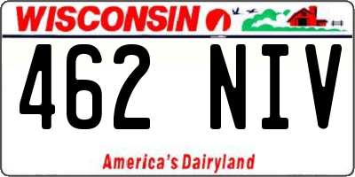 WI license plate 462NIV
