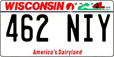 WI license plate 462NIY