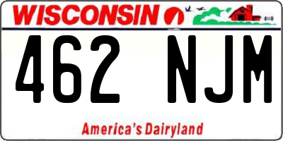 WI license plate 462NJM