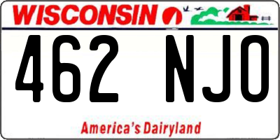 WI license plate 462NJO