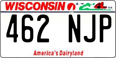 WI license plate 462NJP