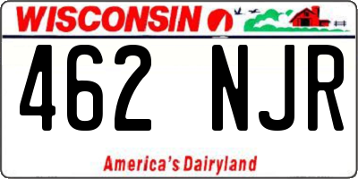 WI license plate 462NJR