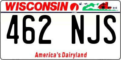 WI license plate 462NJS