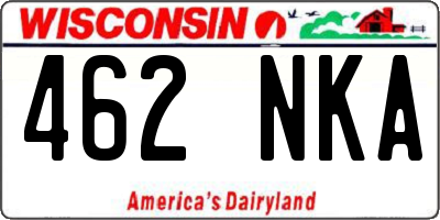 WI license plate 462NKA