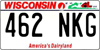 WI license plate 462NKG