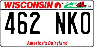 WI license plate 462NKO