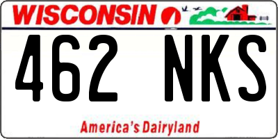 WI license plate 462NKS