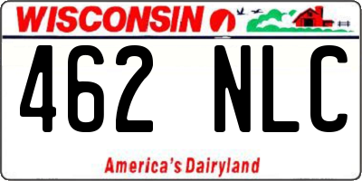 WI license plate 462NLC