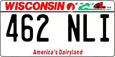 WI license plate 462NLI