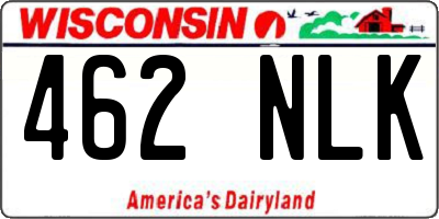 WI license plate 462NLK