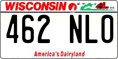 WI license plate 462NLO