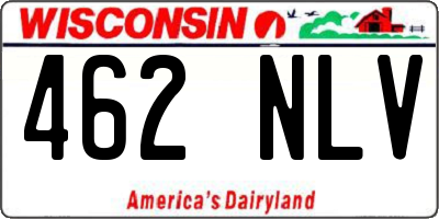 WI license plate 462NLV