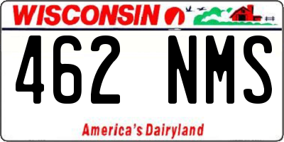 WI license plate 462NMS