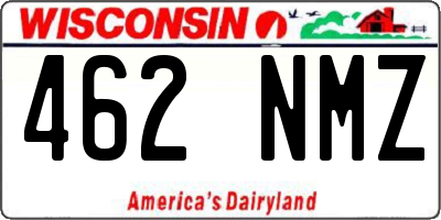 WI license plate 462NMZ