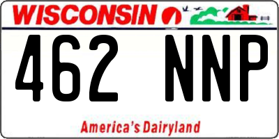 WI license plate 462NNP