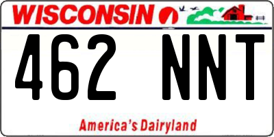 WI license plate 462NNT