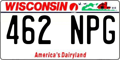WI license plate 462NPG