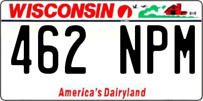 WI license plate 462NPM