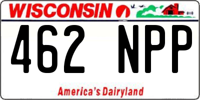 WI license plate 462NPP