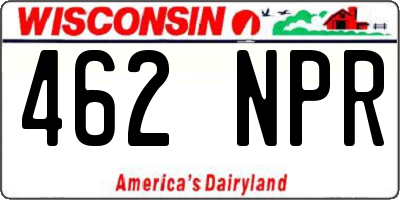 WI license plate 462NPR