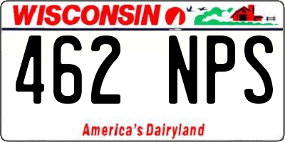 WI license plate 462NPS