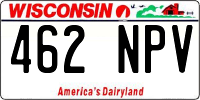 WI license plate 462NPV