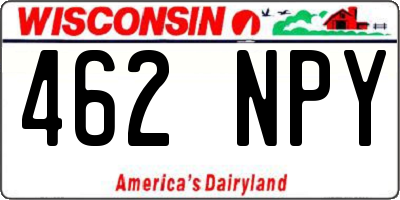 WI license plate 462NPY
