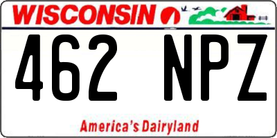 WI license plate 462NPZ