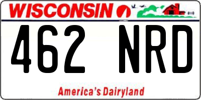 WI license plate 462NRD