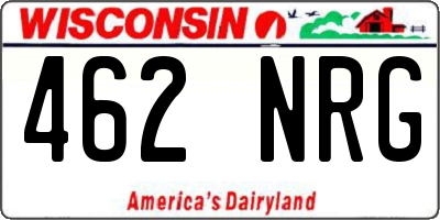 WI license plate 462NRG