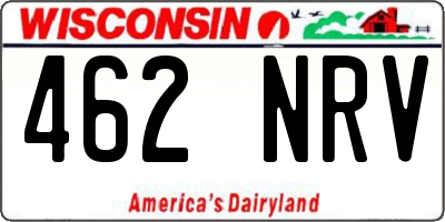 WI license plate 462NRV