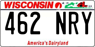WI license plate 462NRY