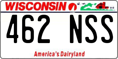 WI license plate 462NSS