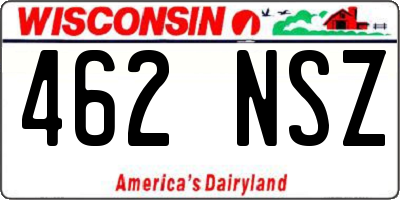 WI license plate 462NSZ