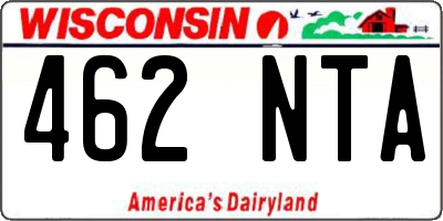WI license plate 462NTA