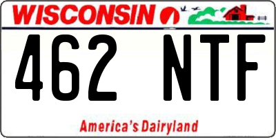 WI license plate 462NTF