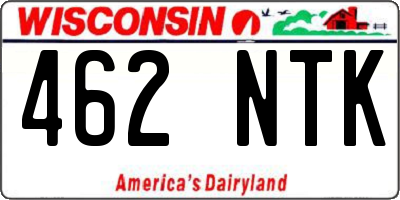 WI license plate 462NTK