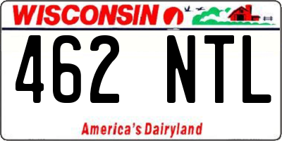 WI license plate 462NTL