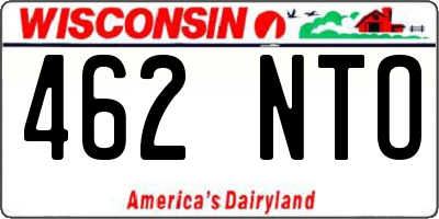 WI license plate 462NTO