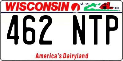 WI license plate 462NTP