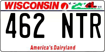 WI license plate 462NTR