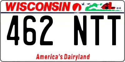 WI license plate 462NTT