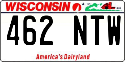 WI license plate 462NTW