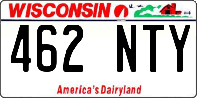 WI license plate 462NTY