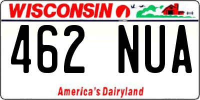 WI license plate 462NUA
