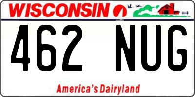 WI license plate 462NUG