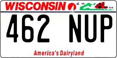 WI license plate 462NUP