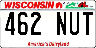 WI license plate 462NUT