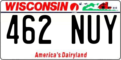 WI license plate 462NUY