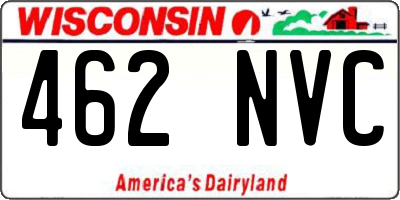 WI license plate 462NVC